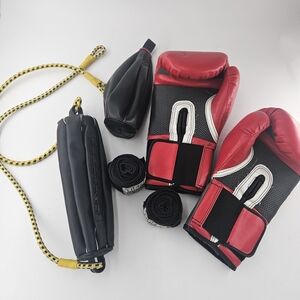 Boxing Lot 14oz Everlast Gloves, Speed Punching Bag, Wrist Wraps